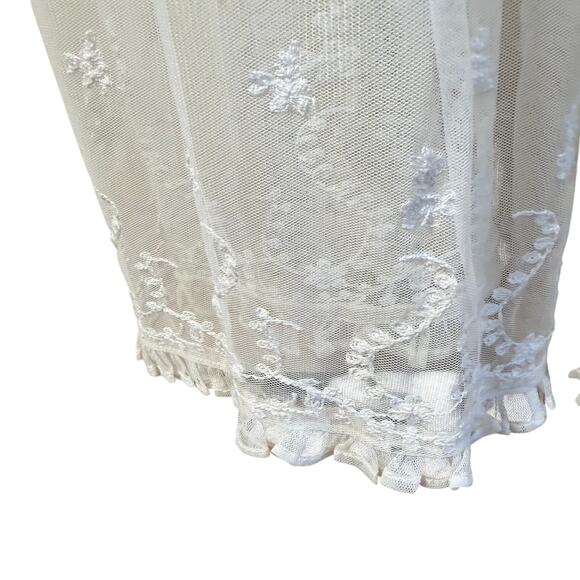 Free People Stevie Maxi Dress Mesh Embroidered Boho Western SZ XL Bridal - Picture 8 of 13